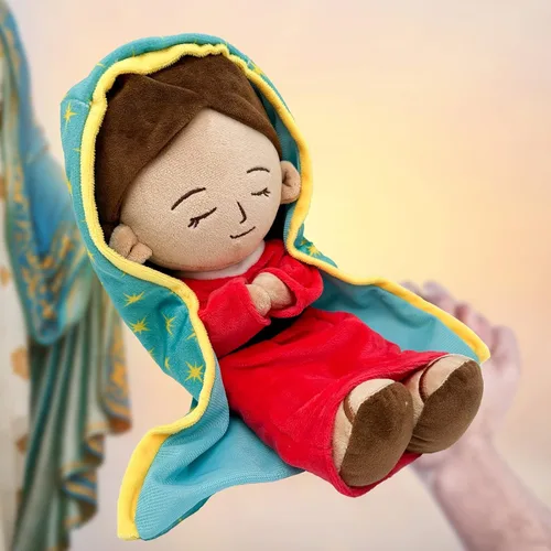Miniatura 4 de Muñeco de peluche de la Señora de Guadalupe con la bendita María, juguetes religiosos de Cristo, figura religiosa cristiana de peluche, decoración