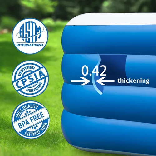 Miniatura 5 de Piscina inflable, 79 x 58 x 29 pulgadas, piscinas inflables grandes de tamaño completo, piscinas gruesas duraderas para exteriores, jardín, patio