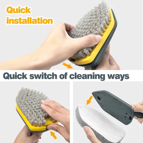 Miniatura 4 de Cepillo de ducha con mango largo para limpieza, cepillo de ducha extensible 3 en 1 de 56 pulgadas, accesorio intercambiable para limpiar la pared