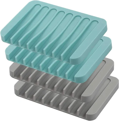 Miniatura 11 de Jaboneras autodrenantes, 3 piezas de silicona para jabón, escurridor de cascada para baño, prolonga la vida del jabón, mantiene las barras de jabón