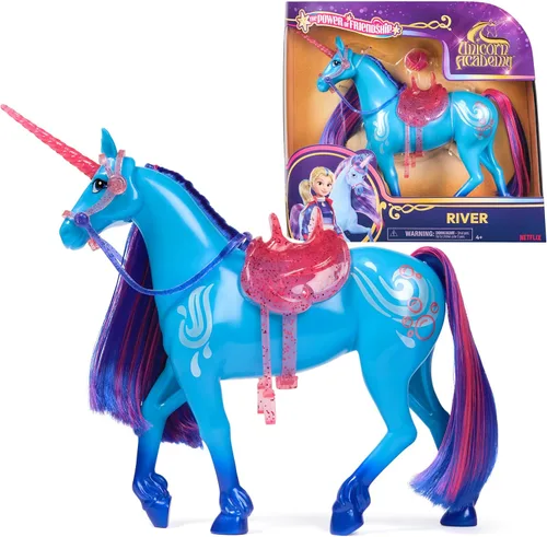 Miniatura 10 de Unicorn Academy, Glaciar Power of Friendship con silla de montar y brida translúcidos, 11 pulgadas, muñecas y juguetes de unicornio, regalos