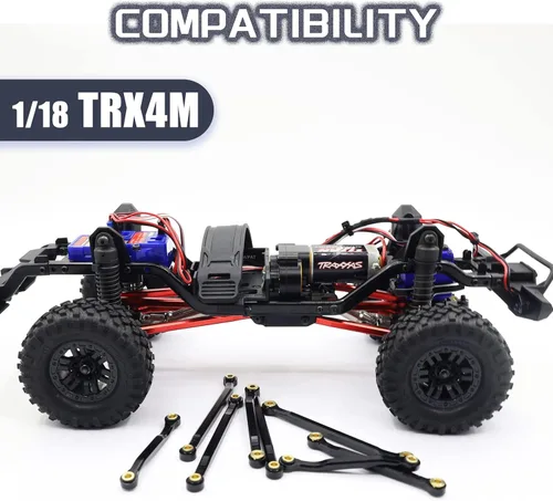 Miniatura 2 de Enlaces de chasis de alta liquidación Enlaces de suspensión Enlaces de aluminio CNC Set para TRX4M 1/18 piezas de actualización (negro)
