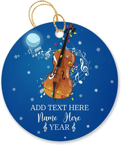 Miniatura 33 de Adorno de Navidad personalizado de acordeonista que toca acordeón, nombre personalizado y año, adorno de Navidad para acordeonista, instrumento