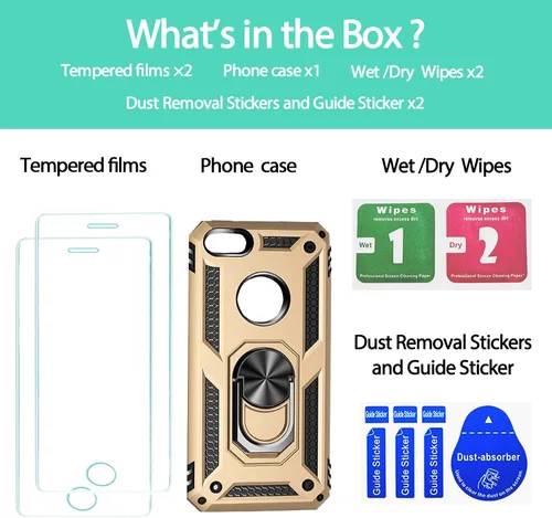 Miniatura 145 de Jeylly Funda para iPhone SE/Funda para iPhone 5S, Exterior de Plástico Duro que Absorbe Golpes + Interior de Silicona de Goma Defensor contra