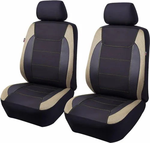 Miniatura 30 de Flying Banner Fundas de asiento de automóvil de fibra de carbono de calidad, tela de malla de aire, deportiva, respaldo bajo, respaldo alto
