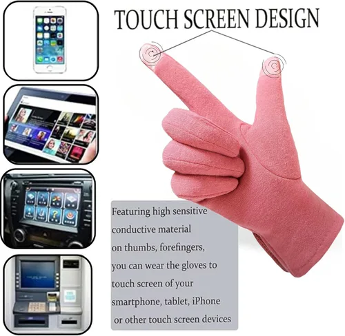 Miniatura 43 de Tomily - Guantes de forro polar para mujer con pantalla táctil