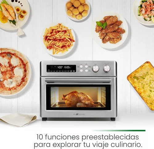 Miniatura 3 de VAL CUCINA - Horno tostador retro con calefacción infrarroja, horno de convección extragrande de encimera 10 en 1, 6 rebanadas de tostada, pizza