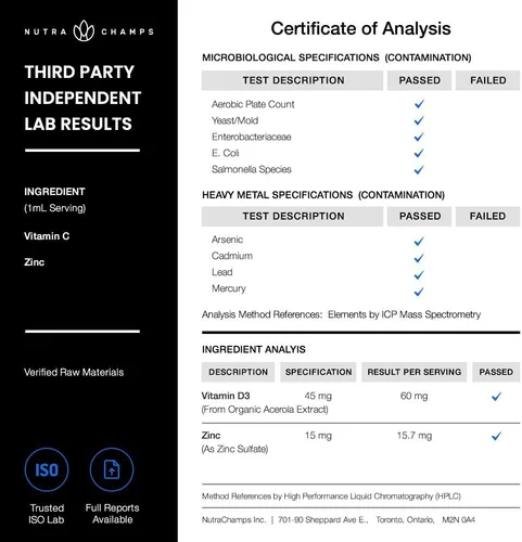 Miniatura 3 de NutraChamps Zinc líquido para niños y adultos, vegano, gotas de zinc iónico puro mejorado con vitamina C, suplementos para apoyo inmunológico