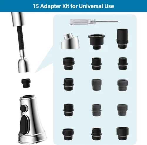 Miniatura 2 de Hygie Rinse Cabezal de llave de cocina universal de reemplazo con rociador de 3 funciones compatible con grifos Kohler/Moen/Delta, kit de adaptador