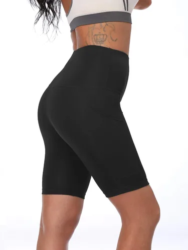 Miniatura 5 de NELEUS Pantalones cortos de compresión para mujer con bolsillo
