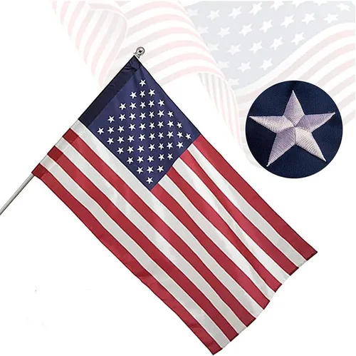 Funda para mástil de bandera estadounidense de 1 x 1.5 pies, estilo bandera, protección UV, nailon resistente y duradero, banderas de Estados Unidos