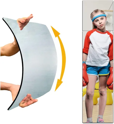 Miniatura 10 de Espejo de Puerta Irrompible de Cuerpo Completo, Espejo de Cuerpo Completo para Niños, Paquete de 4 de 16 x 16 pulgadas, Espejos Largos de Plexiglás