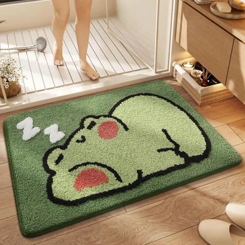 Miniatura 8 de Ankah Alfombra de ducha bonita, lujosa, absorbente y antideslizante, lavable a máquina para bañera, ducha y baño, 17.71 x 25.59 pulgadas, diseño