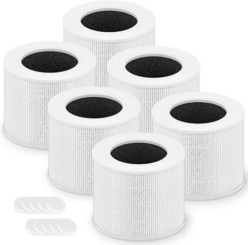 Miniatura 18 de Core Mini filtro de repuesto para purificador de aire LEVOIT Core Mini y Core Mini-P, 3 en 1 grado H13 True HEPA y carbón activado de alta Blanco