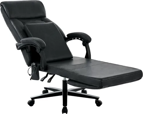 Miniatura 8 de DYHOME Silla de oficina ejecutiva con reposapiés, sillas ergonómicas de escritorio para computadora, silla de oficina de cuero con respaldo medio