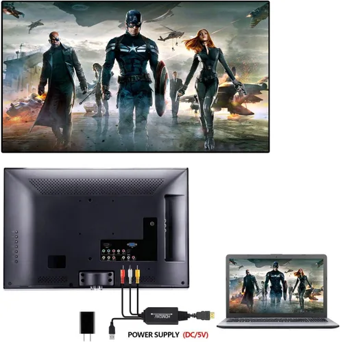 Miniatura 5 de HDMI to RCA, HDMI to RCA Converter Cable, 1080P HDMI Converter to AV 3RCA CVBs Composite Video Audio Supports TV Stick, Roku, Chromecast, Apple TV