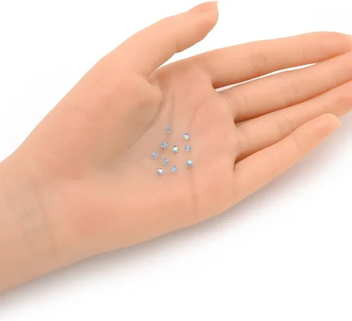 Miniatura 3 de 100 cuentas sueltas de cristal bicono facetado pequeño Preciosa auténtico de 3mm (0.118 pulgadas) aguamarina AB (azul) compatibles con cristales
