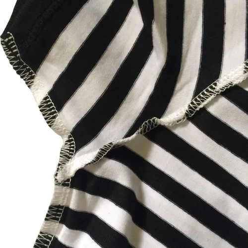 Miniatura 5 de Ezsskj Camiseta de Pugsley Addams para niños, camiseta de rayas negras y blancas para Halloween, disfraces de ladrón de bancos, camisetas novedosas