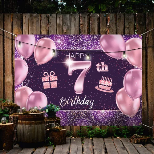 Miniatura 6 de pancarta grande rosa con texto en inglés “Happy Birthday
