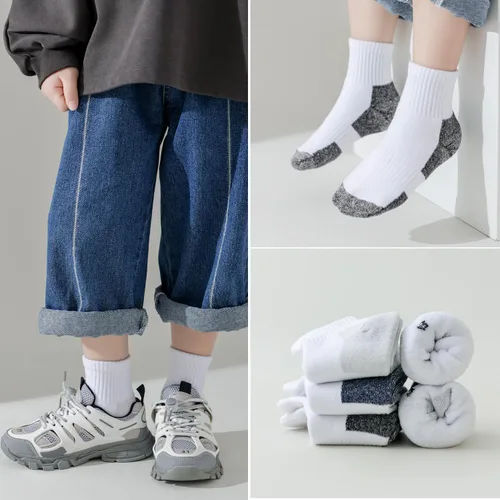 Miniatura 28 de EPEIUS Calcetines acolchados de algodón grueso para niños y niñas, calcetines atléticos deportivos para correr, paquete de 6 unidades, 4-14 años