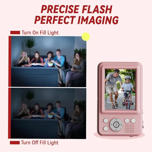 Miniatura 6 de Cámaras digitales FHD para niños y niñas, cámara digital compacta de apuntar y disparar con zoom de 16X, tarjeta de 32 GB, cámara para niños
