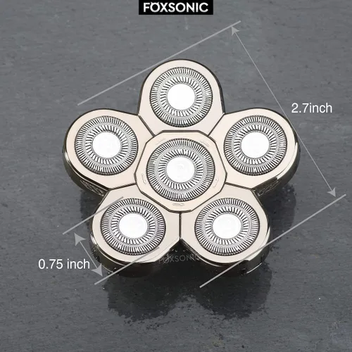 Miniatura 4 de Silvery - Cabezal de repuesto para afeitadora eléctrica para hombre, cabeza de repuesto de 6 cuchillas de repuesto para afeitadora calva Tono plata