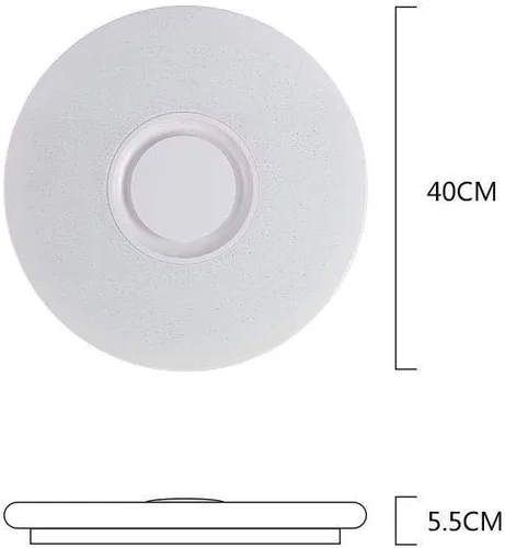 Miniatura 7 de Lámpara de techo con música WiFi mejorada con altavoz Bluetooth y control remoto, lámpara de techo regulable de 15 pulgadas compatible con Alexa