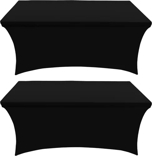 Miniatura 56 de Utopia Kitchen Mantel rectangular de spándex de 4 pies [1 unidad, negro] 200 GSM elástico, ajustado, lavable y resistente a las arrugas, cubierta