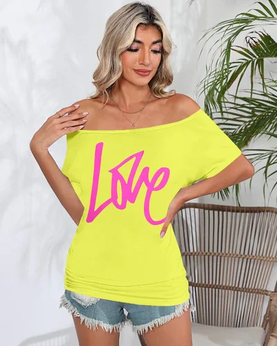 Miniatura 2 de Traje de los años 90 y 80 para mujer, camiseta de discoteca de fiesta temática de los años 80, tops con hombros descubiertos, parte superior vintage