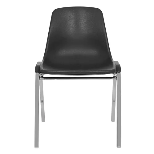 Miniatura 2 de OEF Furnishings OEF8110/2 Silla apilable de polipropileno de grado comercial (negro, paquete de 2)
