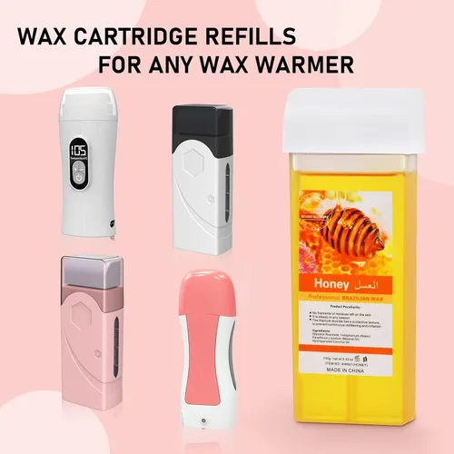 Miniatura 7 de Cera enrollable, cartucho de cera depilatoria de miel, repuesto de rodillo de cera depilatoria, paquete de 4 – material 100% natural