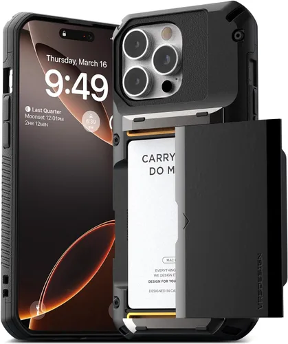 Miniatura 14 de VRS DESIGN Damda Glide Pro - Funda para iPhone 13 Pro, resistente funda semiautomática [4 tarjetas] con soporte para ranura para tarjetas compatible