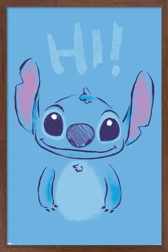 Miniatura 19 de Trends International Disney Lilo and Stitch - Póster de pared Hi Wall, 14.725 x 22.375 pulgadas, versión enmarcada de madera de granero