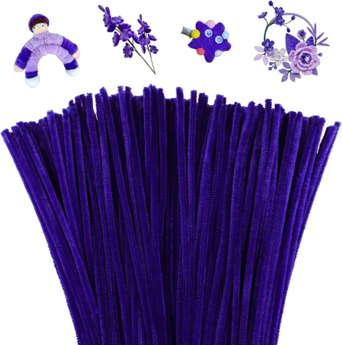 Miniatura 11 de Mnuizu - 200 limpiadores de tuberías, tallos de chenilla para manualidades, varillas esponjosas para manualidades navideñas y suministros de Rosa