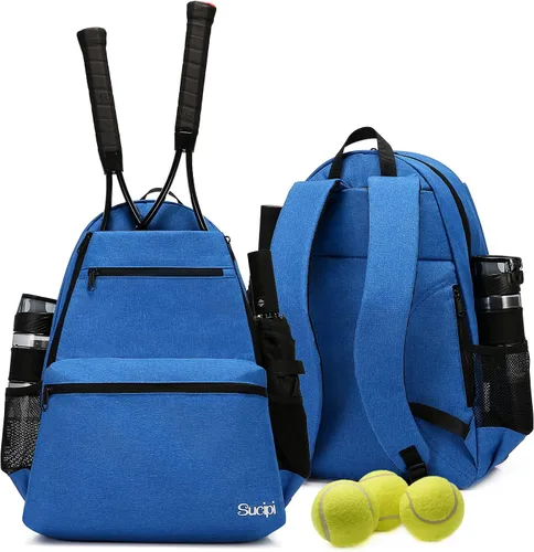 Miniatura 13 de Sucipi Bolsa de Tenis Profesional Mochila de Tenis para Hombres y Mujeres Bolsas de Raqueta con Capacidad para 2 Raquetas con Compartimento
