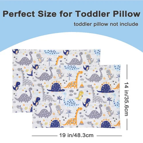 Miniatura 2 de Paquete de 2 fundas de almohada para niños pequeños, 100% algodón de 14 x 19 pulgadas, se adapta a almohadas de ropa de cama de niños pequeños de 14