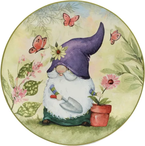 Miniatura 4 de Certified International Garden Gnomes - Platos de ensalada/postre de 9 pulgadas, multicolor, mediano, juego de 4