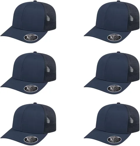 Miniatura 59 de Cap America i8502 Flexfit 110 Premium - Gorra de camionero de perfil medio con 6 paneles de malla trasera con protección UV y cierre ajustable Azul