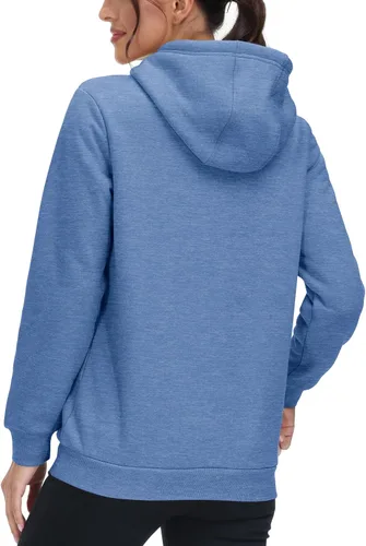 Miniatura 71 de MAGCOMSEN Sudaderas con capucha para mujer, con forro de sherpa, de vellón, para invierno, cálido, pesado, de algodón, con bolsillo