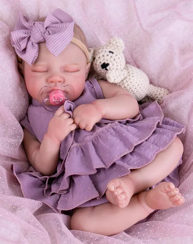 Aori Muñecas Reborn de Bebé Niña Realistas - Muñeca Recién Nacida Realista de 20 Pulgadas con Extremidades Articuladas y Kit de Alimentación, Juego