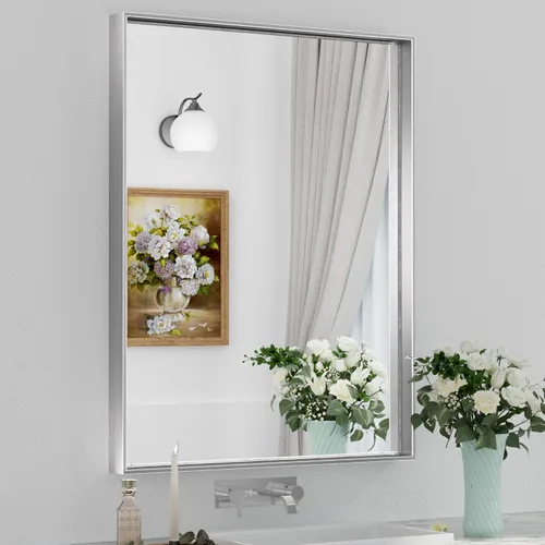 Miniatura 52 de Keonjinn - Espejo rectangular con marco negro para baño de 40 x 30 pulgadas, espejo de pared para sobre el lavabo, espejos de tocador de metal