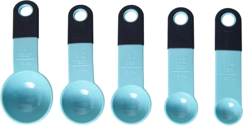 Miniatura 2 de KitchenAid cucharas para medir Aqua Sky/Negro Juego de 2