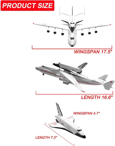 Miniatura 6 de Escala 1:200 An-225 ANTONOV que lleva con espacialeshuttle BURAN Resina Aviones Modelo Diecast para Colección