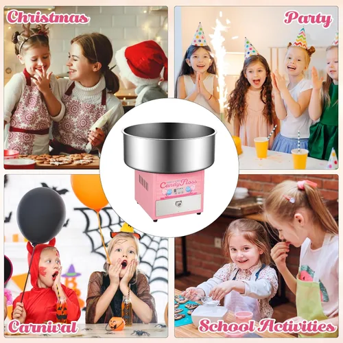 Miniatura 3 de Garvee Máquina comercial de algodón de azúcar, máquina eléctrica de algodón para niños con cuenco de acero inoxidable de 20 pulgadas para familia