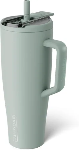 Miniatura 63 de BrüMate Era Flip - Vaso de 30 onzas con tapa con pajilla cubierta 100 % a prueba de fugas, popote higiénico cubierto, botella de agua de acero