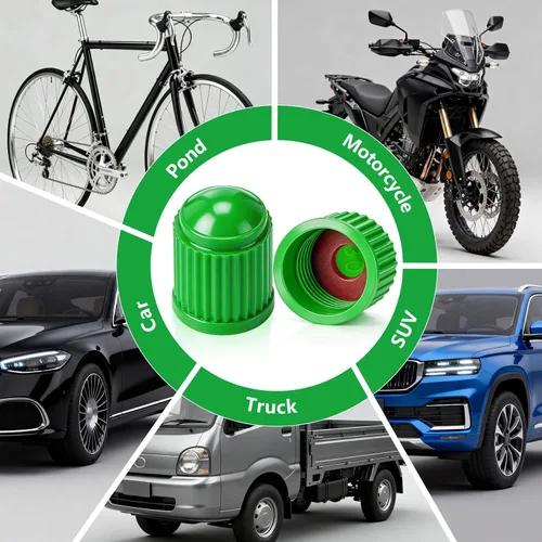 Miniatura 12 de Outus 20 tapas de vástago de válvula de neumático, tapas universales de plástico para vástagos de válvula de automóvil, bicicletas, automóviles