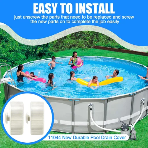 Miniatura 7 de Tapa de tapón de drenaje de piscina 11044, piezas de repuesto para piscinas Intex sobre el suelo de 42 pulgadas y más, tapa de drenaje de piscina