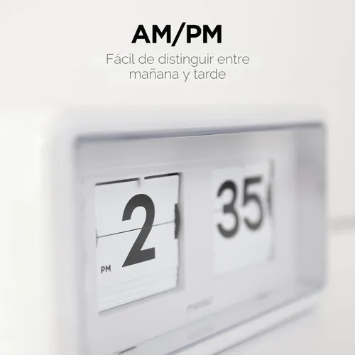 Miniatura 5 de mooas Newtro Reloj de Escritorio Abatible, Diseño Retro Reloj Abatible Automático, Volteo Vintage Automático, Funciona con Batería, AM/PM
