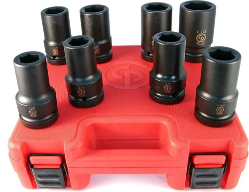 Miniatura 13 de Chicago Pneumatic SS814D - Unidad cuadrada de 1 pulgada, métrica profunda, 6 puntos, juego de llaves de impacto (4 piezas)