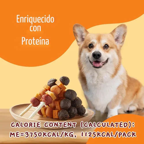 Miniatura 3 de Jungle Calling Golosinas para perros, brocheta para perros con palo de bacalao, masticables sin cuero crudo, hechas con pollo, pato, carne de res